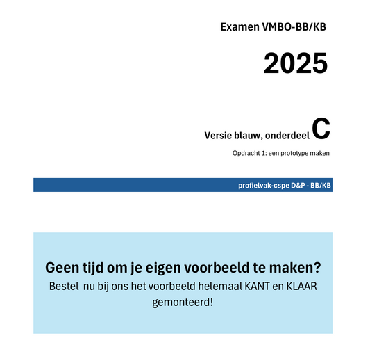 Voorbeeld van het examen van 2025 blauw BB/KB